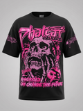 Rhinestone Skull Statement Tee – Pink Edition