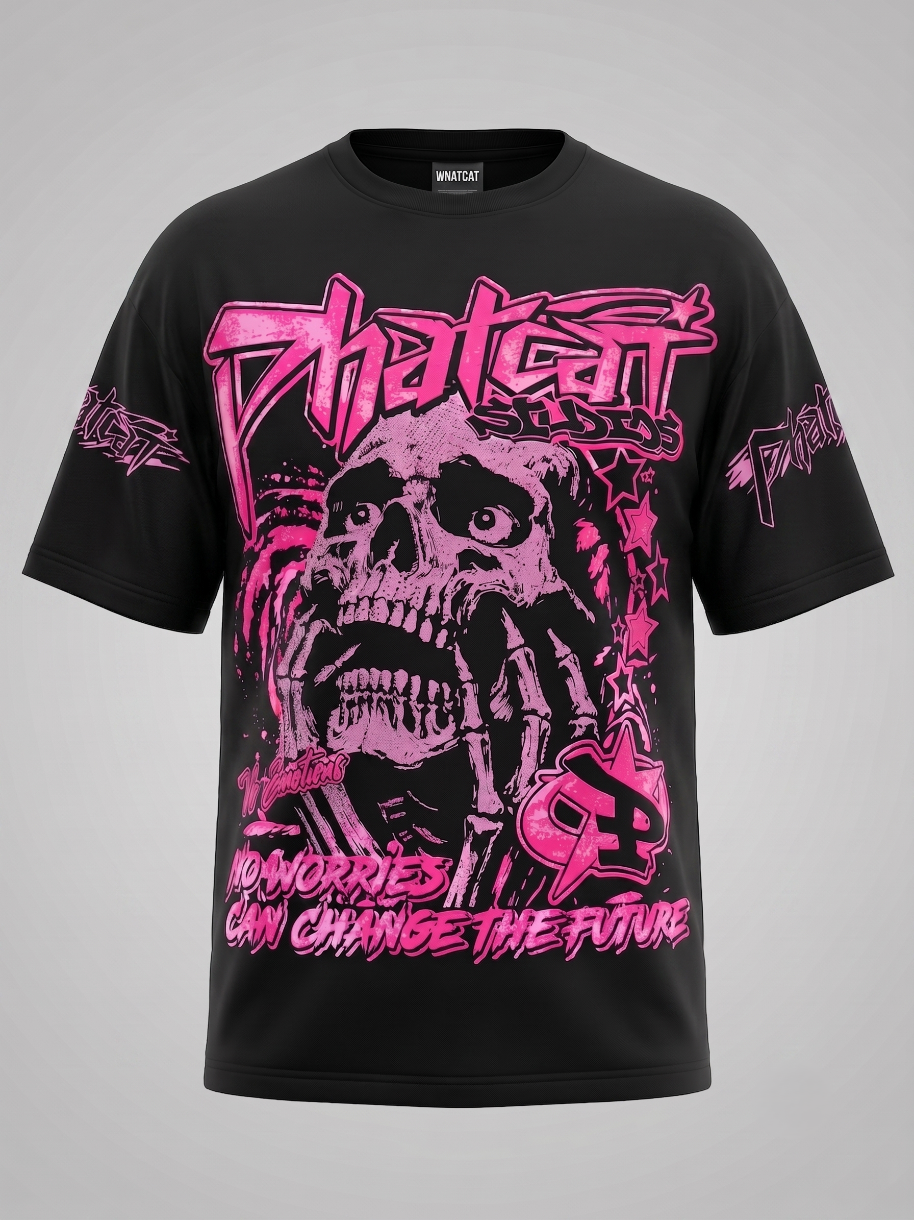 Rhinestone Skull Statement Tee – Pink Edition