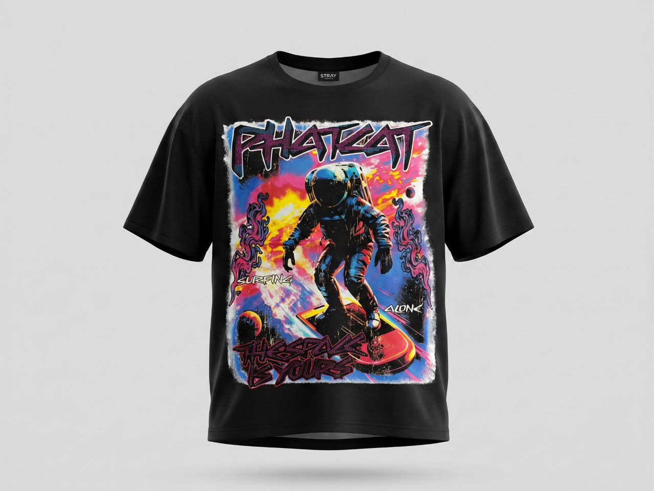 This Space Is Yours Rhinestone Oversized T-Shirt – Black