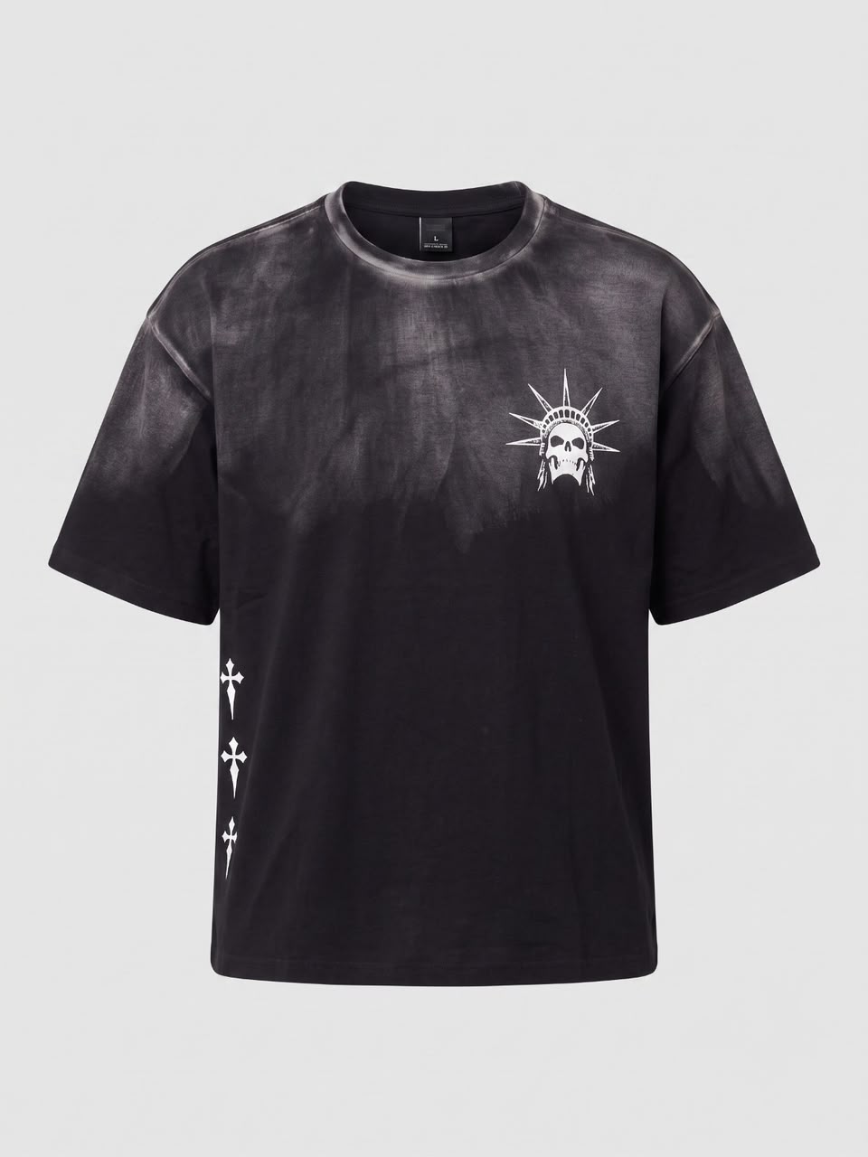 Rebel Vengeance Washed Oversized Graphic T-Shirt – Black