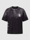 Rebel Vengeance Washed Oversized Graphic T-Shirt – Black