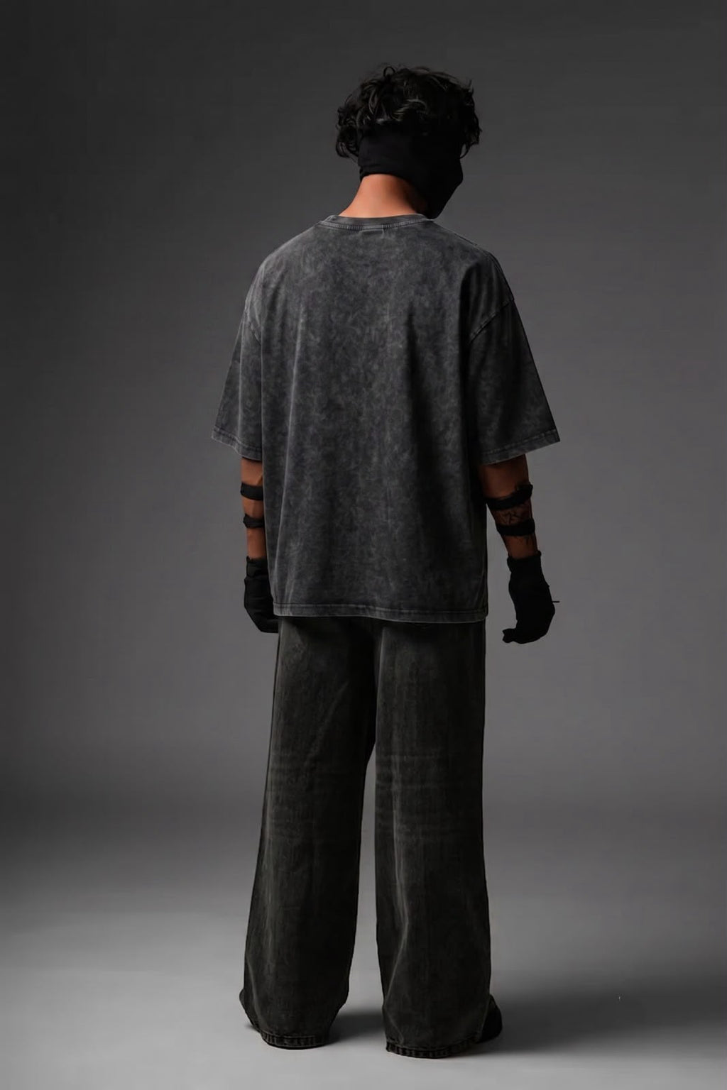 Lost In Style Washed Oversized Graphic T-Shirt – Charcoal Grey