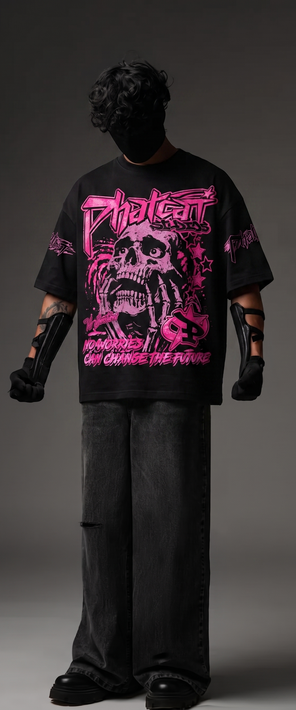 Rhinestone Skull Statement Tee – Pink Edition