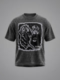 Rebel Vengeance Reverse Stitch Oversized T-Shirt – Washed Grey