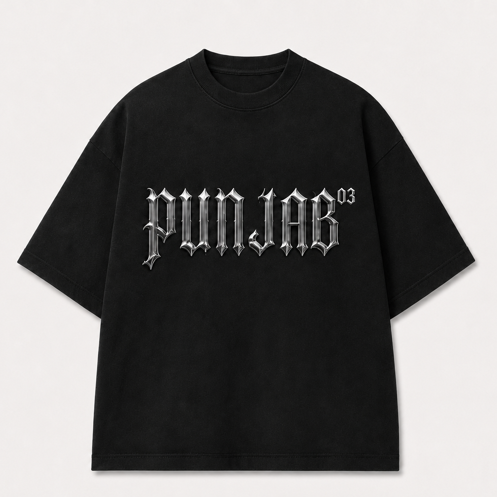 Punjab Archive 03 Oversized Graphic T-Shirt - Black