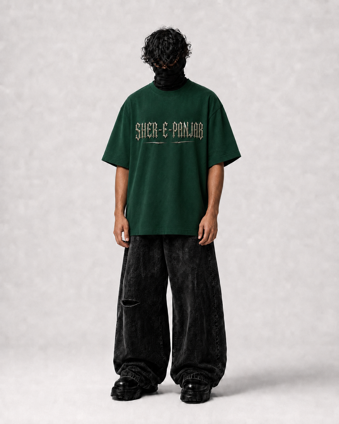 Sher-e-Panjab Maharaja Ranjit Singh Oversized T-Shirt – Forest Green