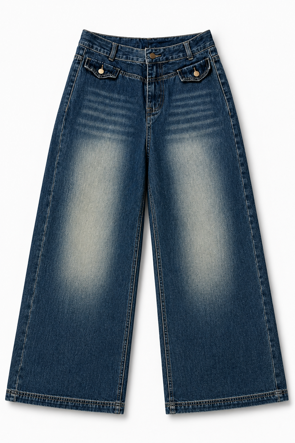 Midnight Fade Utility Wide-Leg Jeans