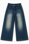 Midnight Fade Utility Wide-Leg Jeans