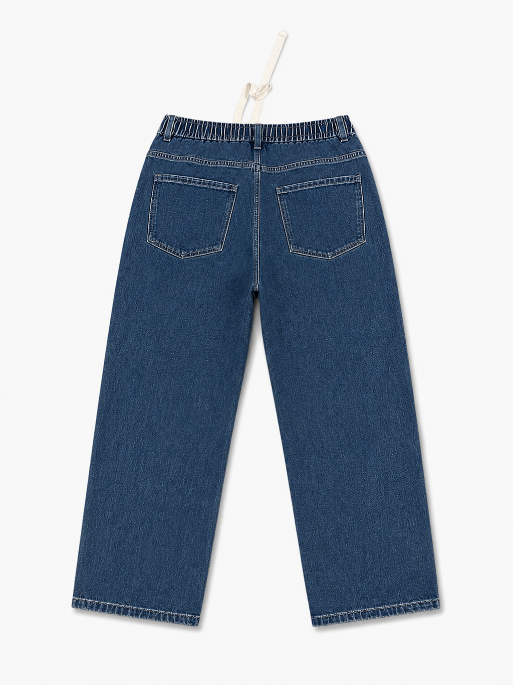 Indigo Drawstring Wide-Leg Denim Joggers