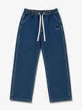 Indigo Drawstring Wide-Leg Denim Joggers