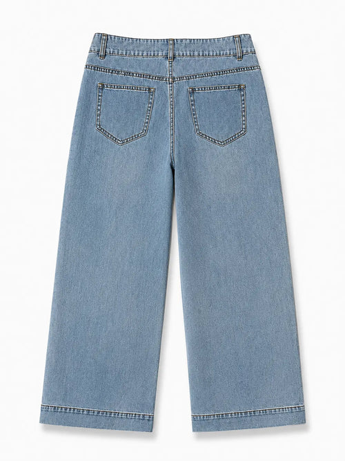 Cloud Wash Light Blue Wide-Leg Jeans – styled view 2
