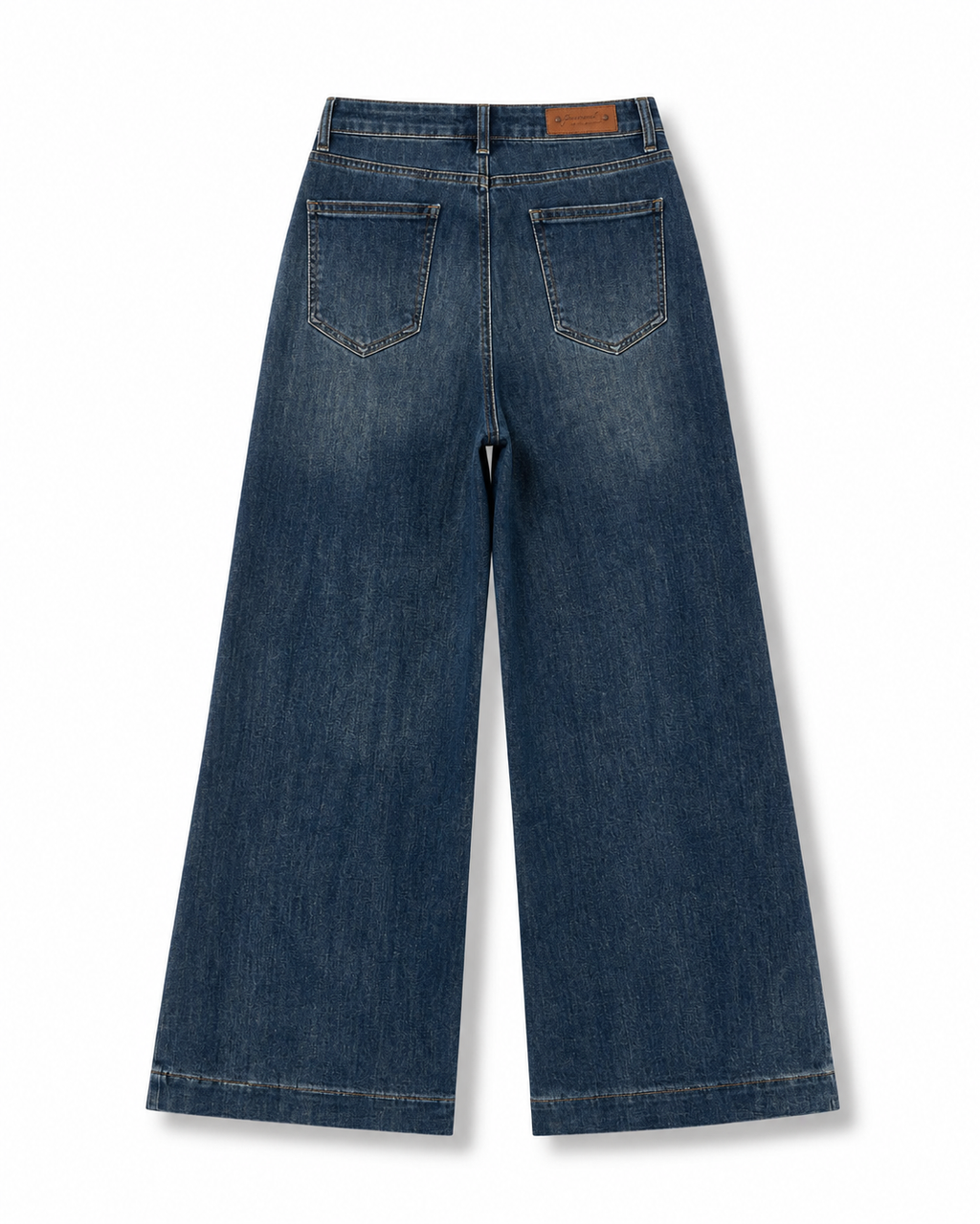 Midnight Indigo High-Rise Wide-Leg Jeans