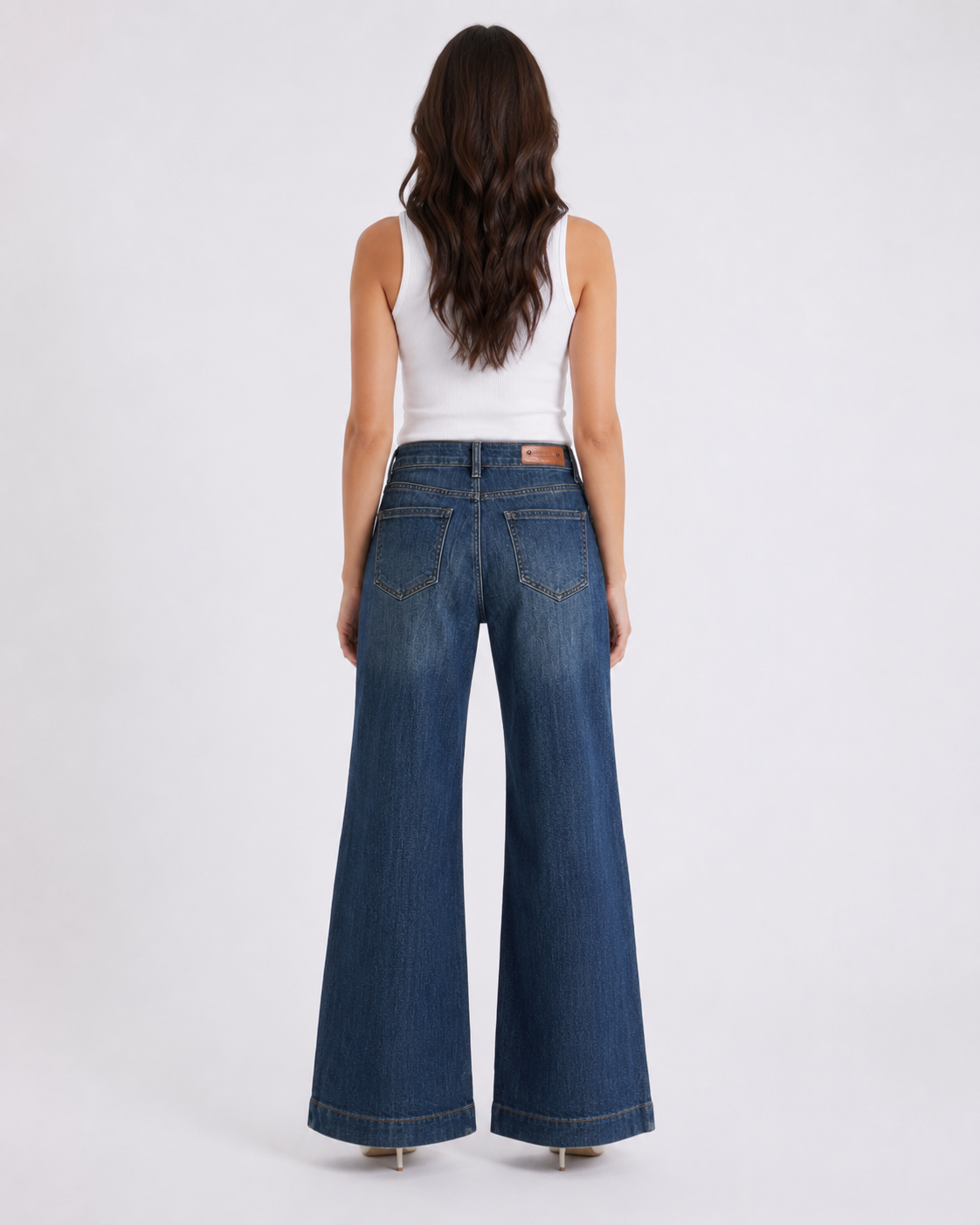 Midnight Indigo High-Rise Wide-Leg Jeans