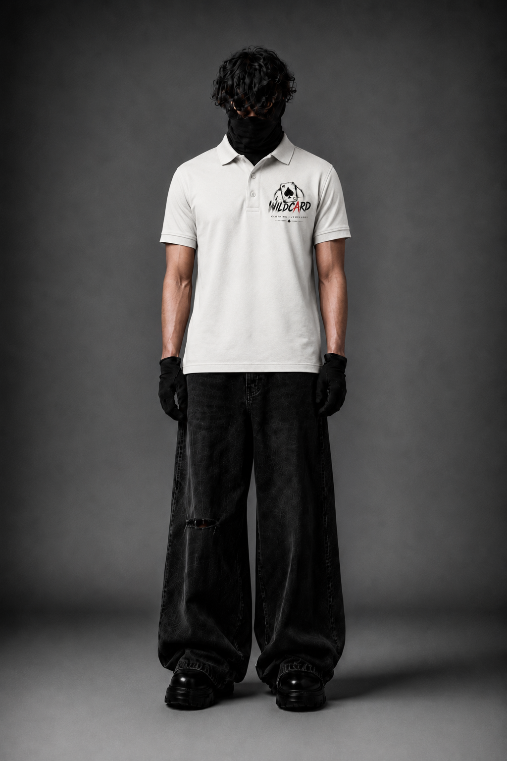Wildcard Take the Risk Off-White Polo T-Shirt