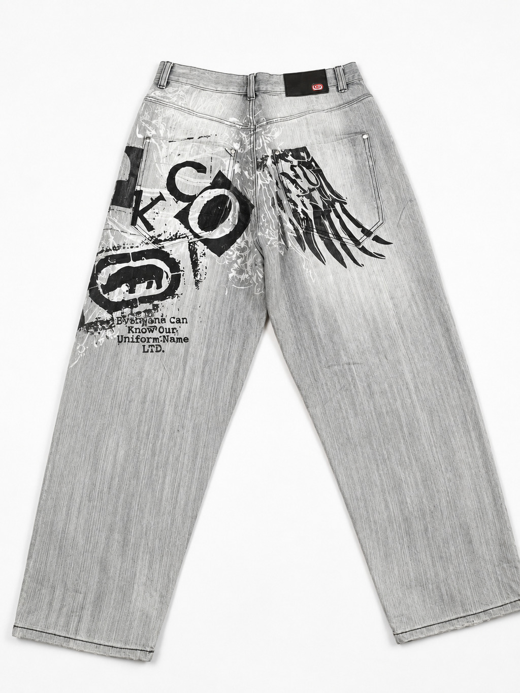 Frayed Edge Vintage Blue Wide-Leg Jeans
