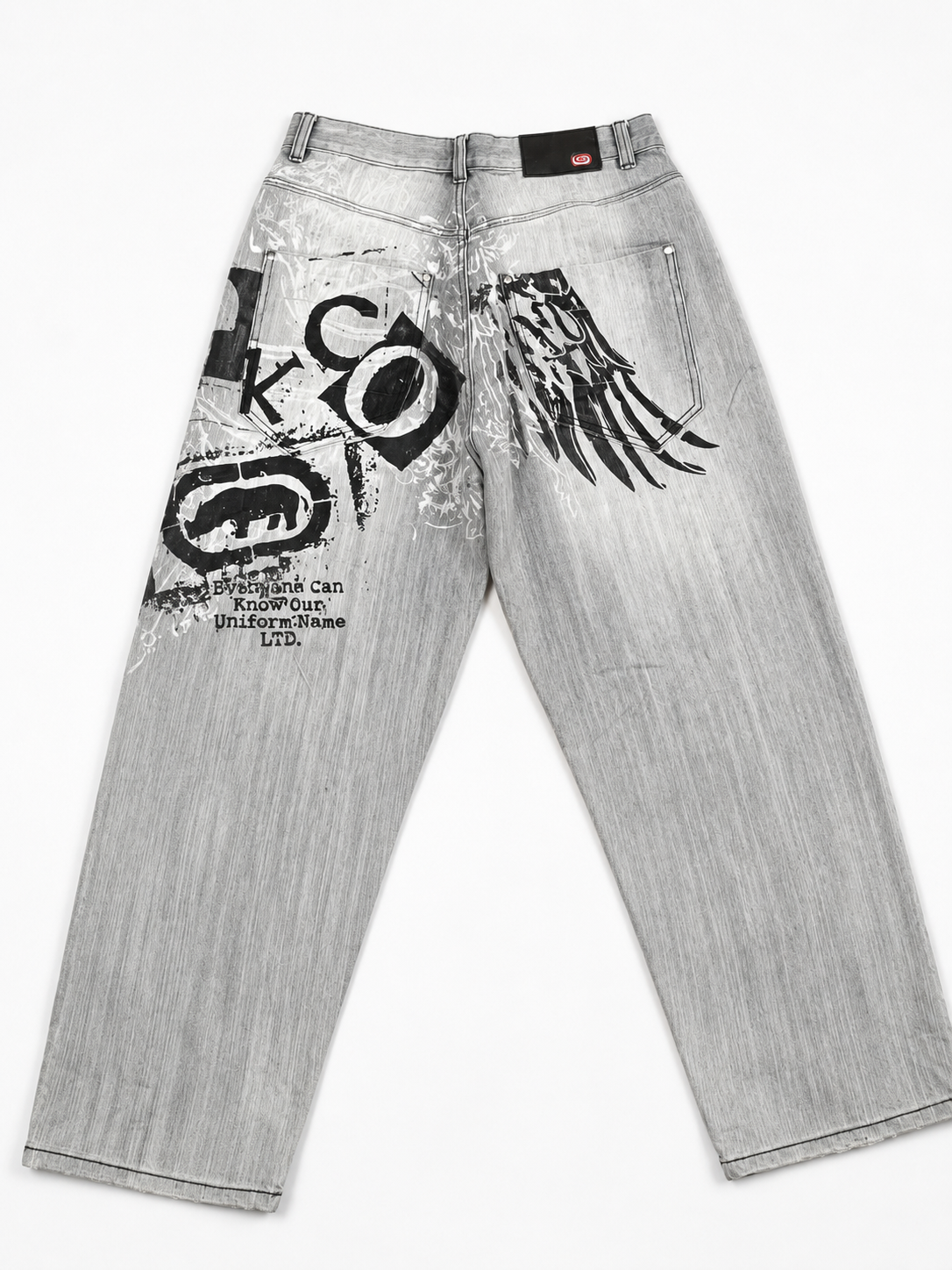 Frayed Edge Vintage Blue Wide-Leg Jeans