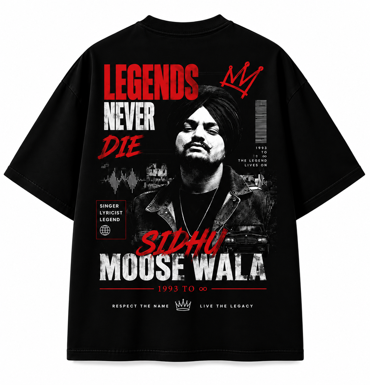 Legends Never Die – Sidhu Moose Wala Oversized T-Shirt