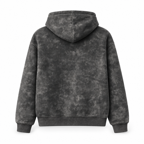 Acid Wash Cotton Fleece Hoodie