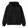 Essential Black Cotton Fleece Hoodie