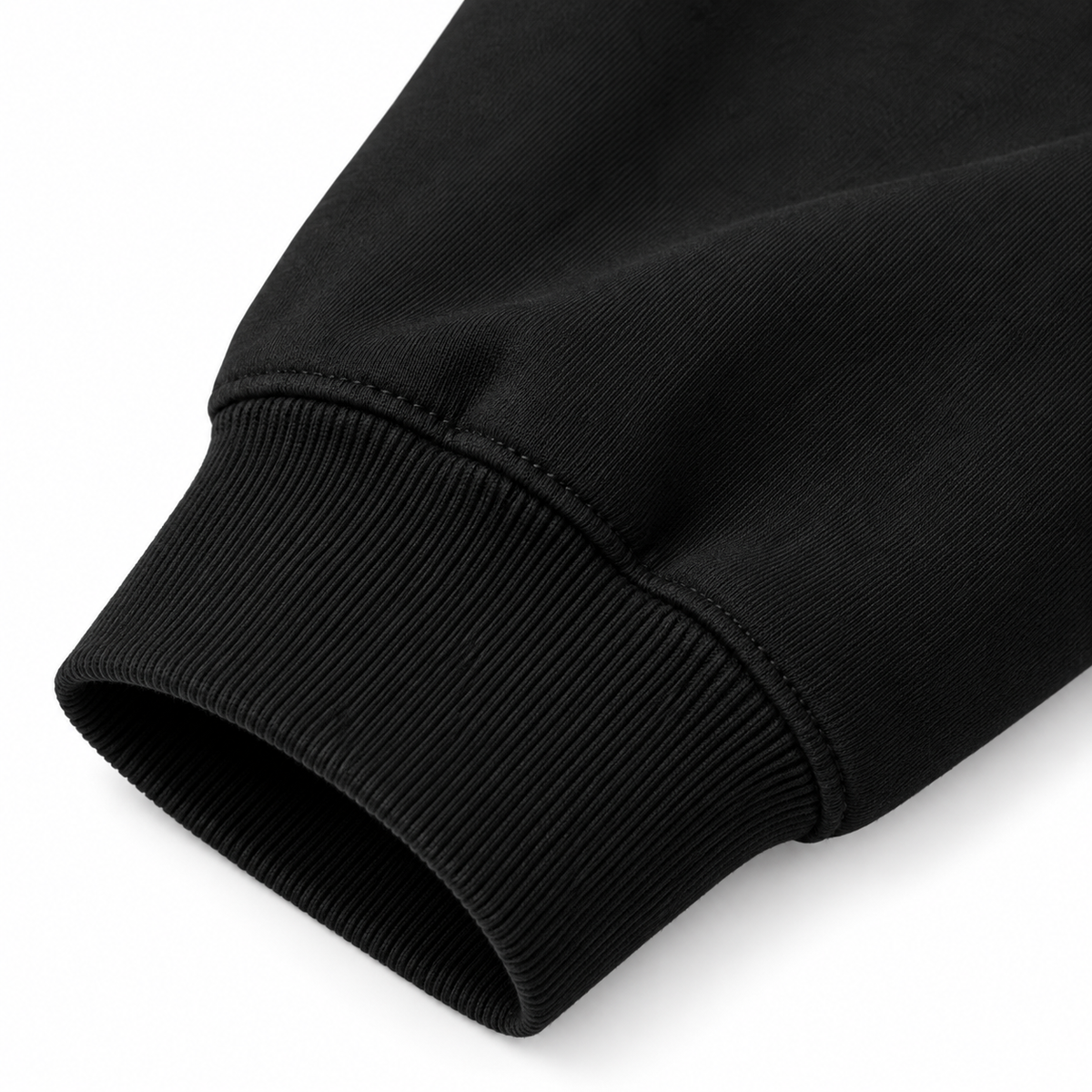 Essential Black Cotton Fleece Hoodie