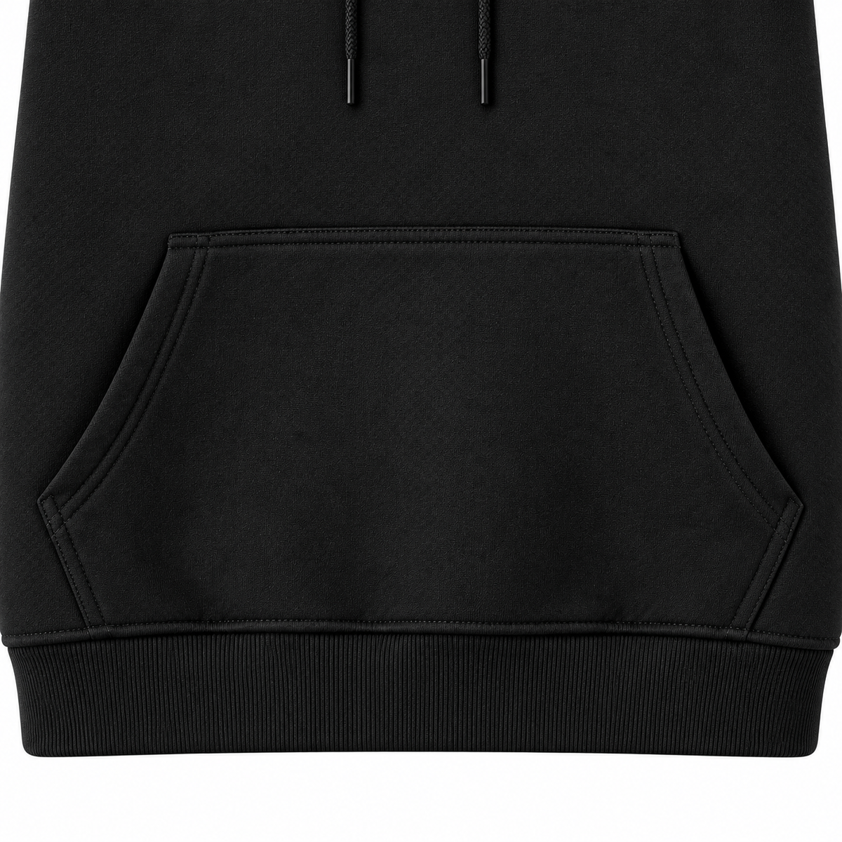 Essential Black Cotton Fleece Hoodie