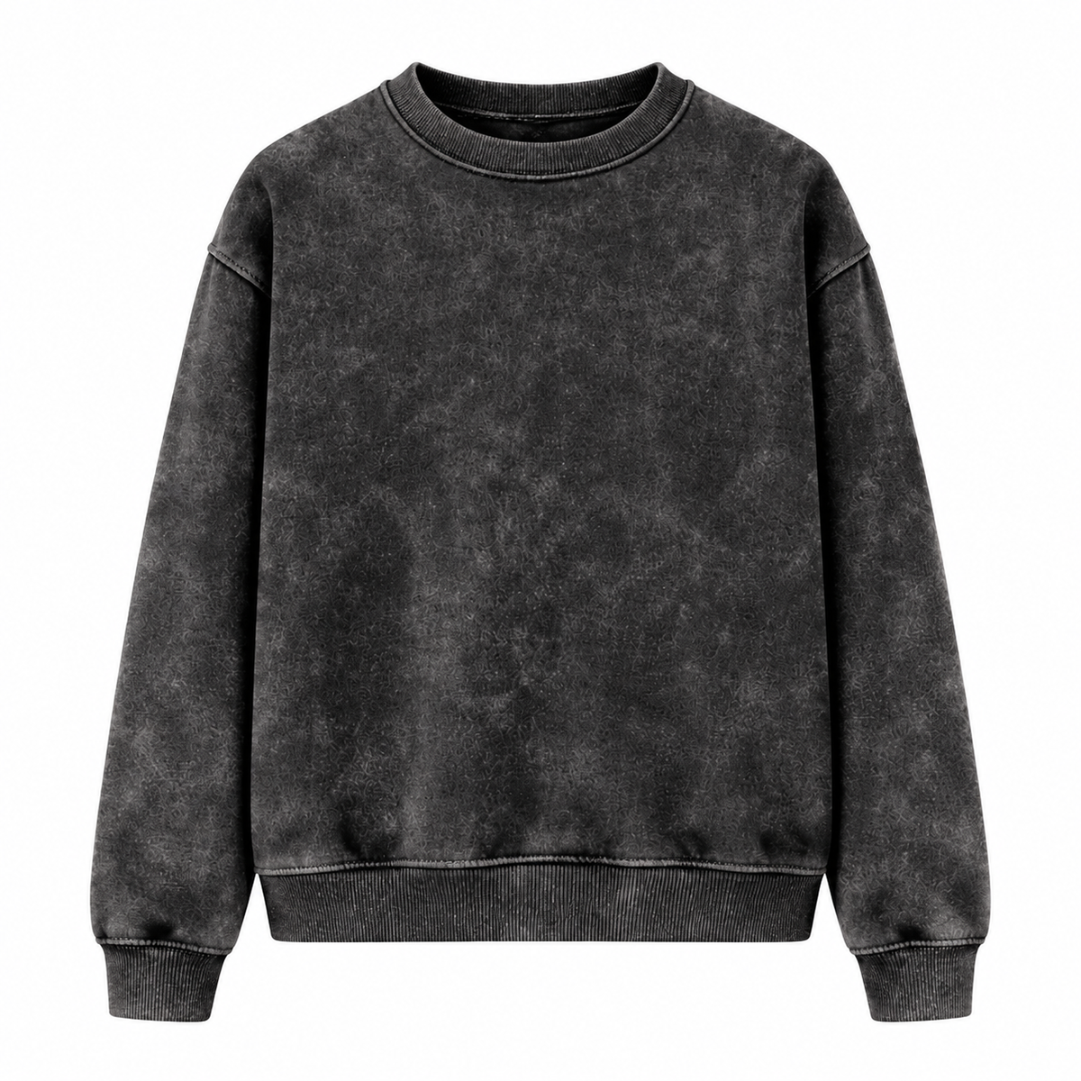 Acid Wash Cotton Fleece Sweatshirt