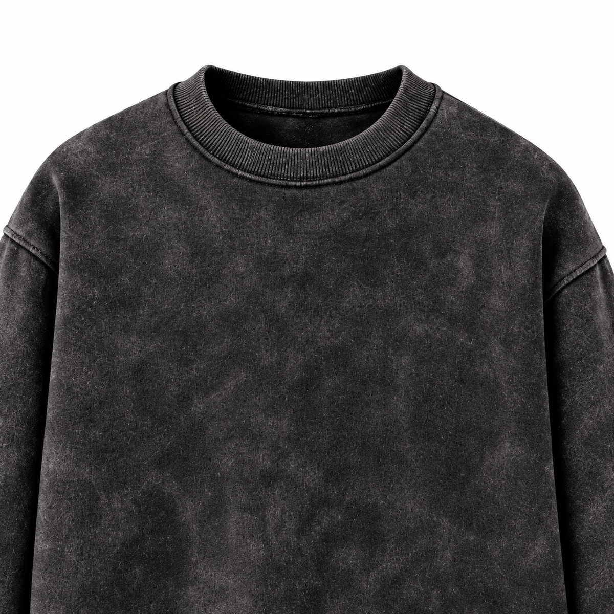 Acid Wash Cotton Fleece Sweatshirt