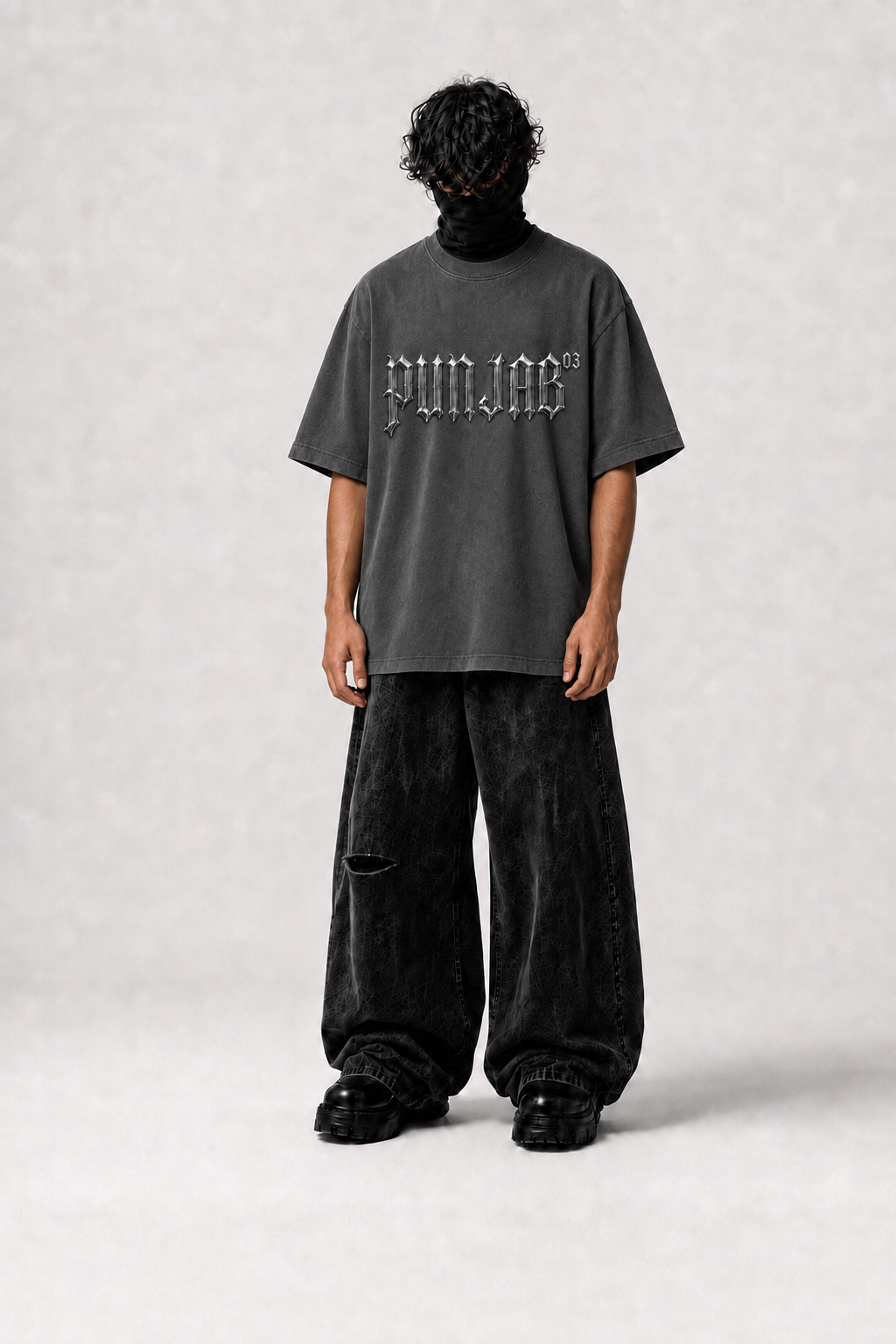 Punjab Archive 03 Oversized T-Shirt – Charcoal Grey