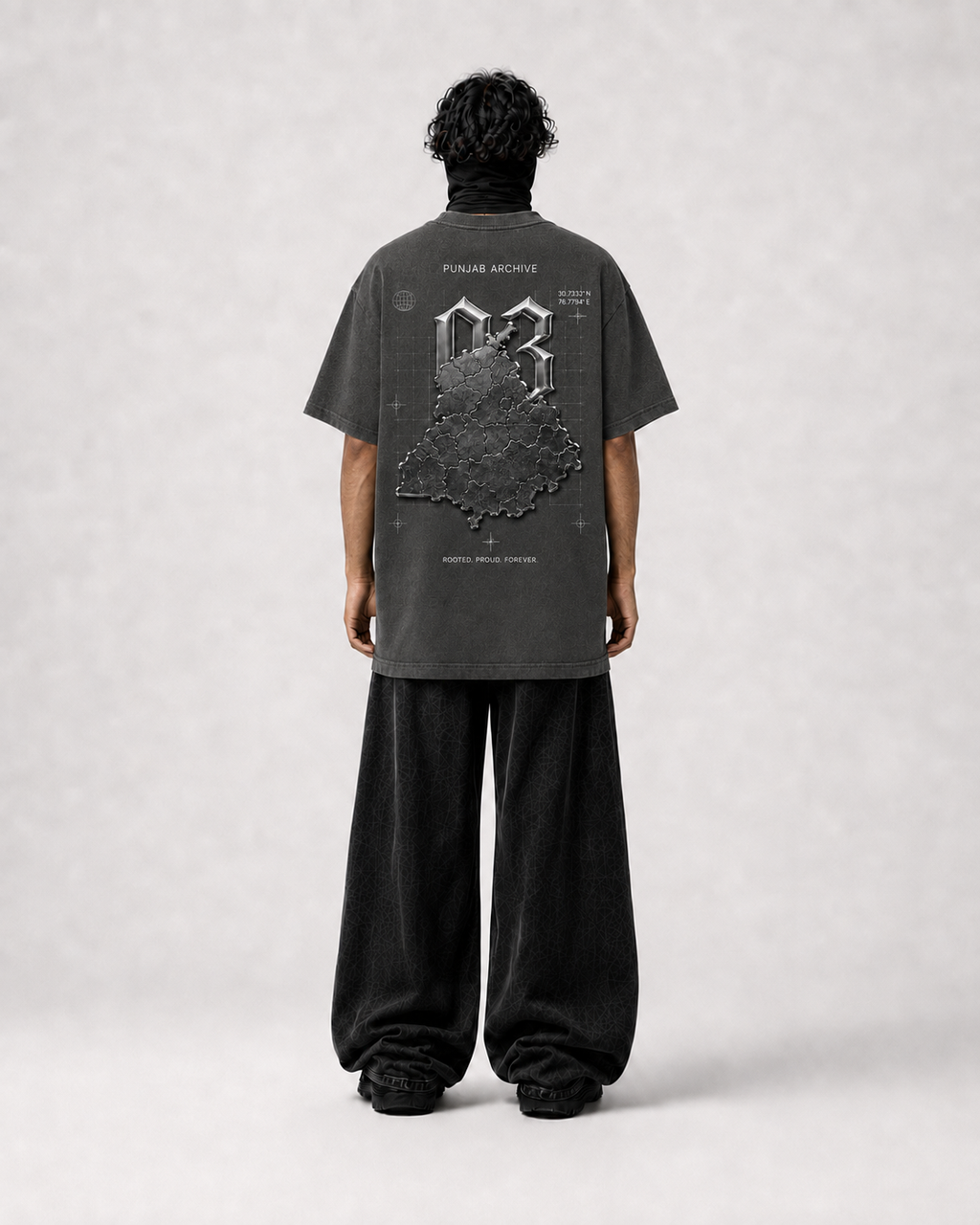 Punjab Archive 03 Oversized T-Shirt – Charcoal Grey