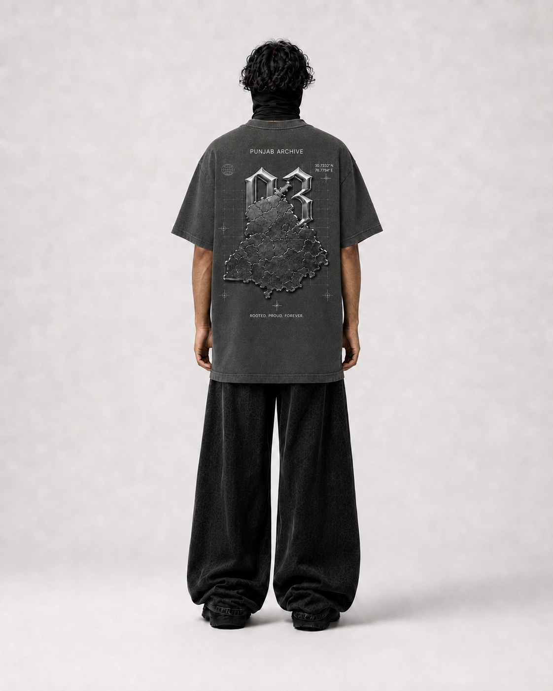 Punjab Archive 03 Oversized T-Shirt – Charcoal Grey