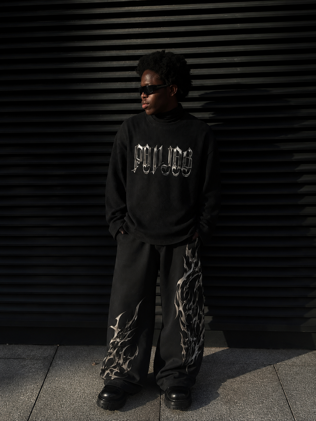 PUNJAB Waffle Knit Co-Ord Set – Oversized Tee & Wide Leg Pants | Wear Wildcard