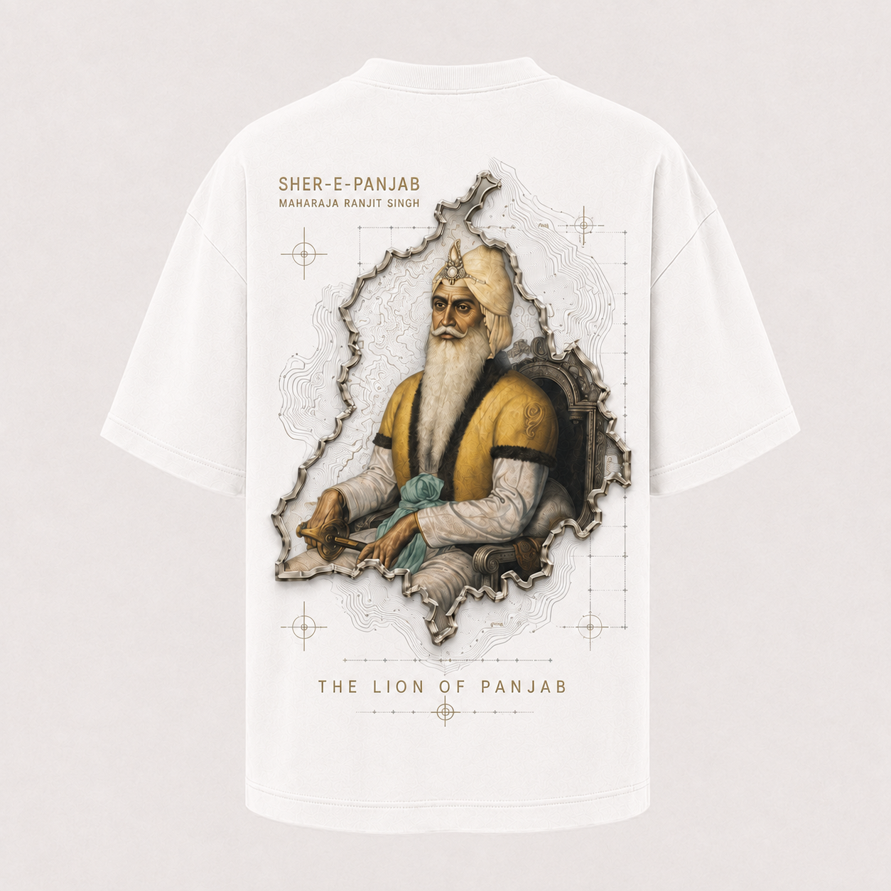 Sher-e-Panjab Maharaja Ranjit Singh Oversized T-Shirt - Black – styled view 6