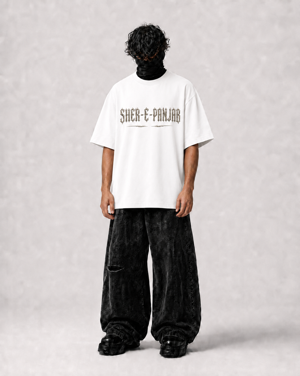 Sher-e-Panjab Maharaja Ranjit Singh Oversized T-Shirt - Black – styled view 7