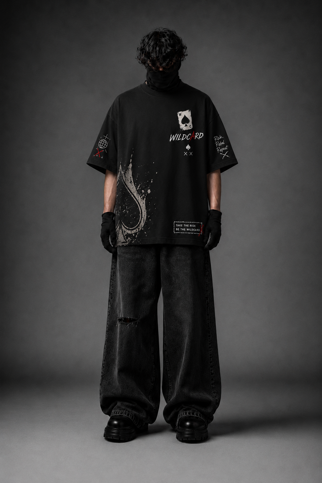 WILD CARD Play Your Own Game Oversized Graphic T-Shirt