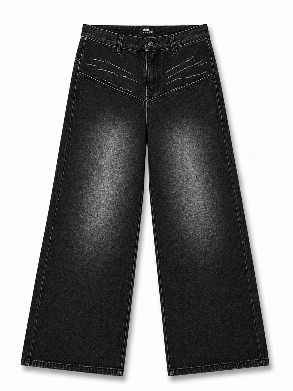 Shadow Scratch Washed Baggy Jeans