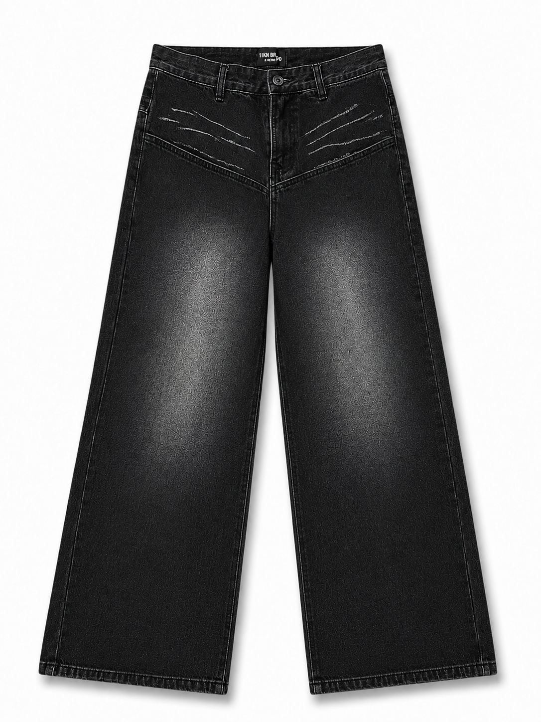 Shadow Scratch Washed Baggy Jeans