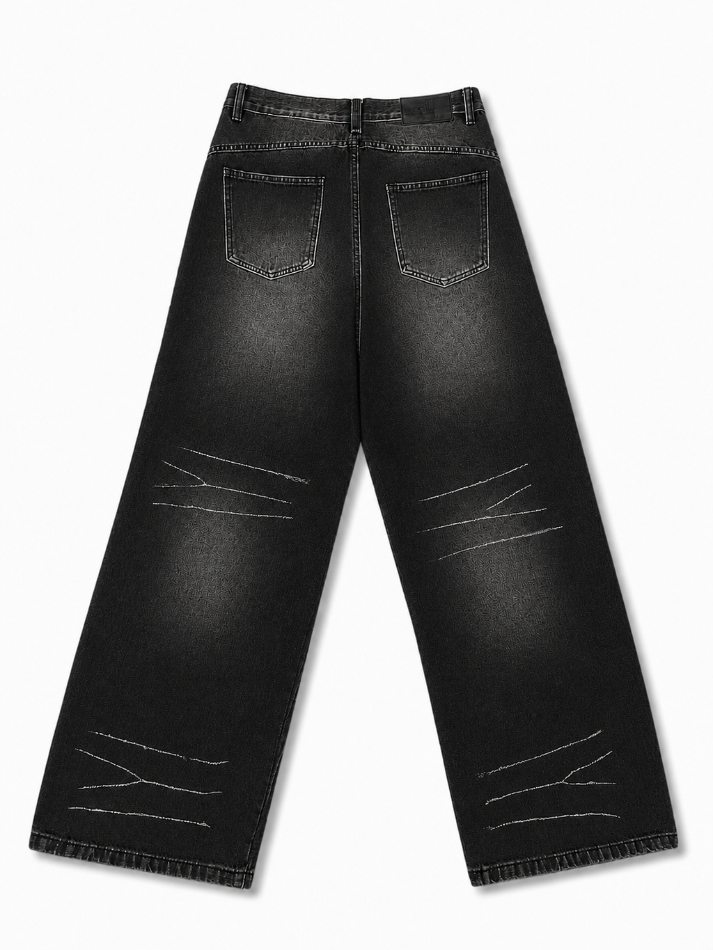 Shadow Scratch Washed Baggy Jeans