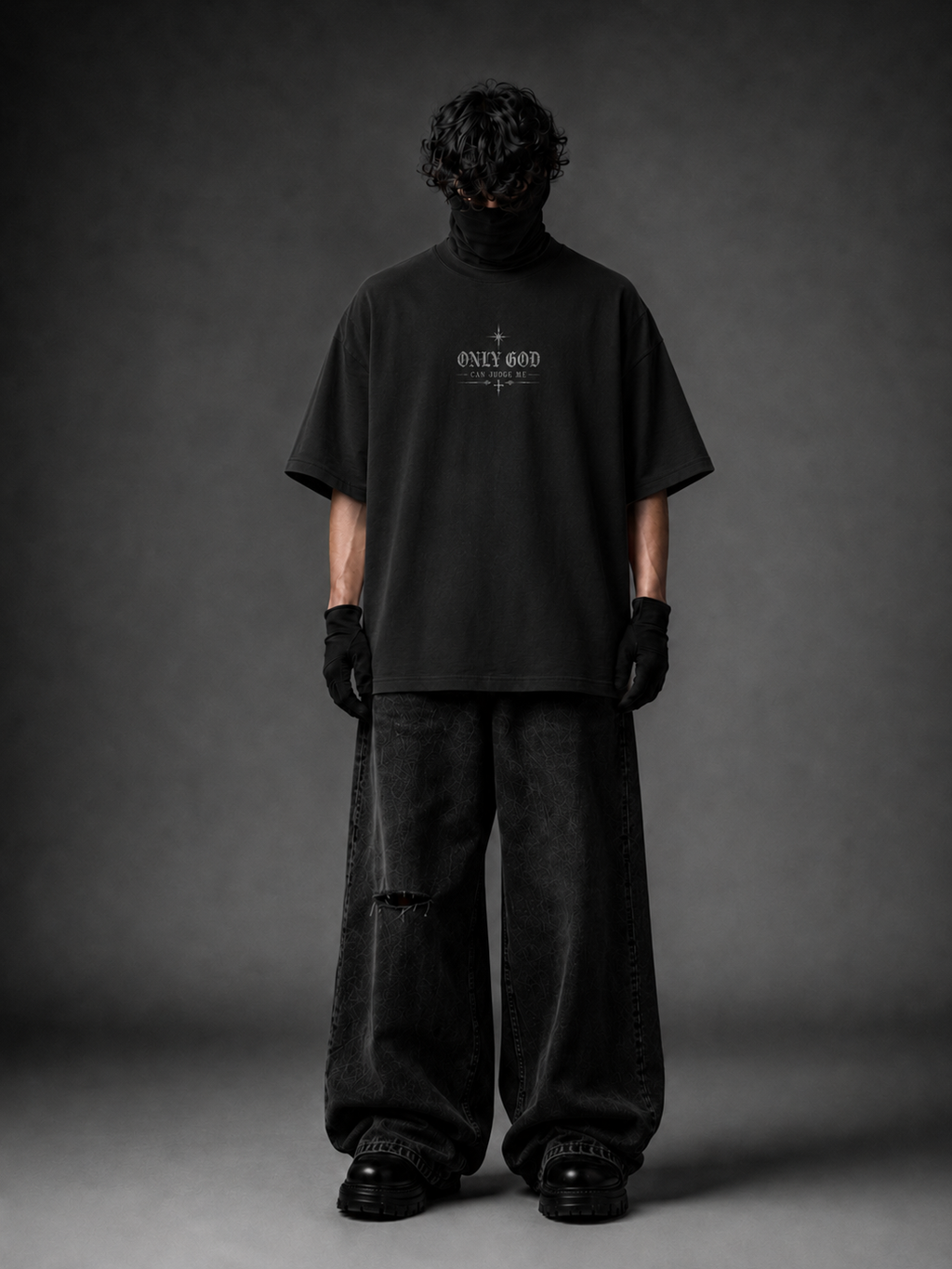 Only God Can Judge Me Oversized Graphic T-Shirt