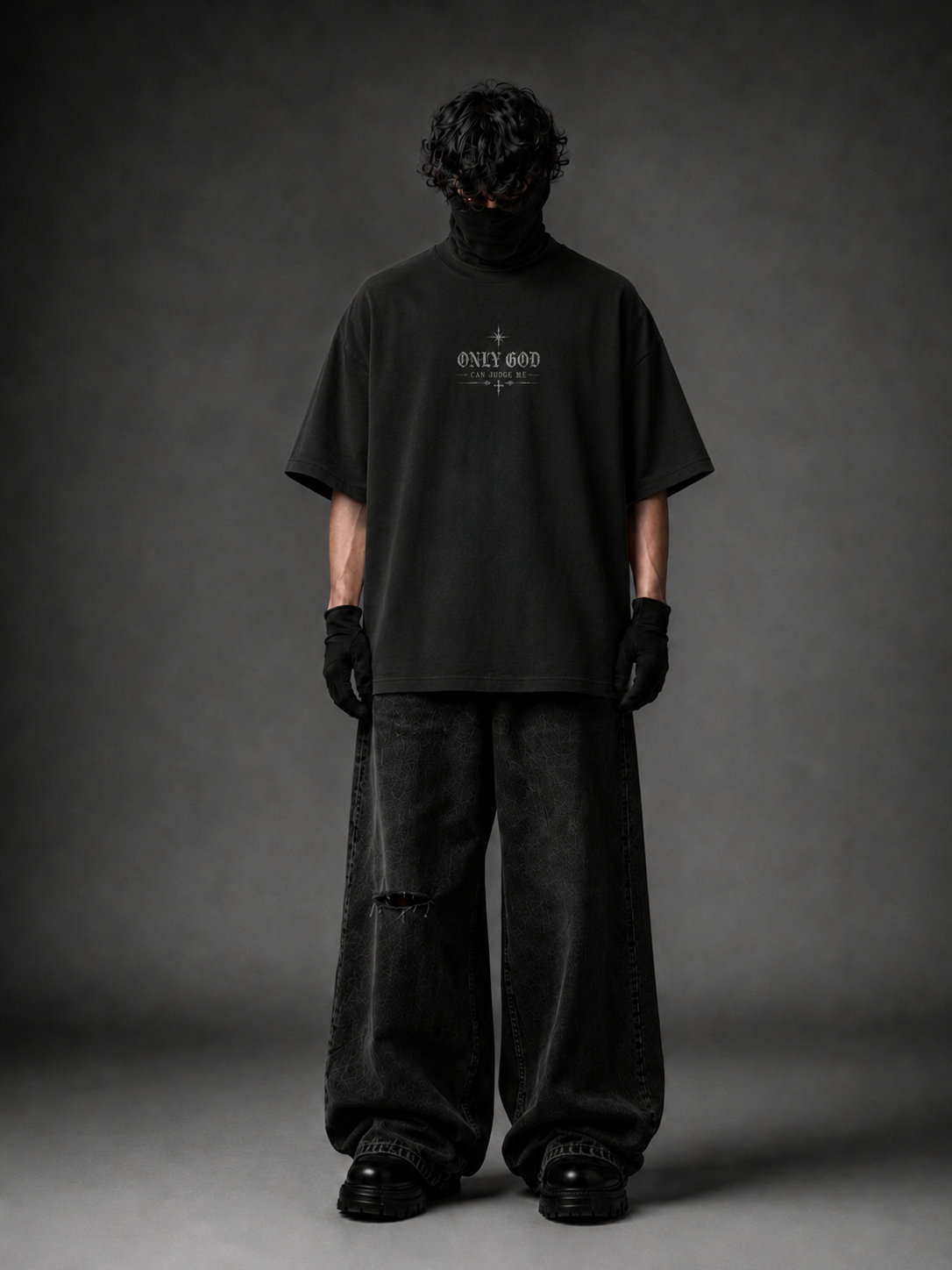 Only God Can Judge Me Oversized Graphic T-Shirt