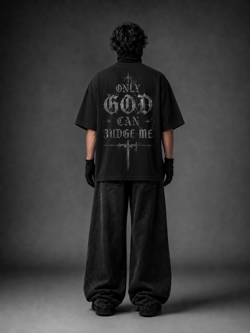 Only God Can Judge Me Oversized Graphic T-Shirt