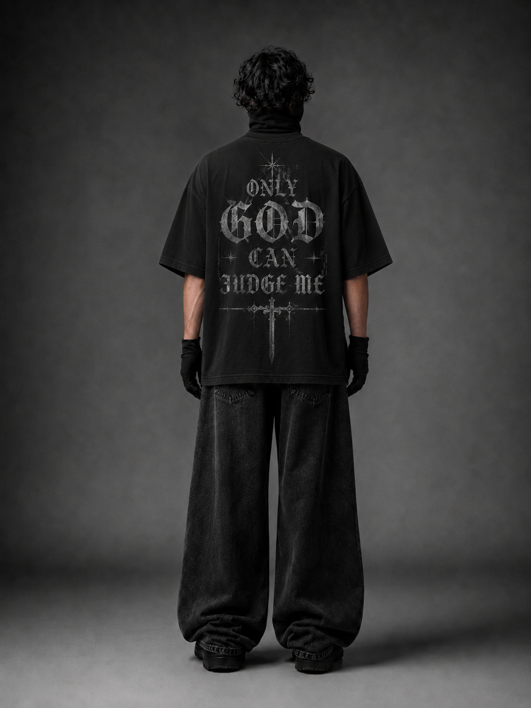 Only God Can Judge Me Oversized Graphic T-Shirt