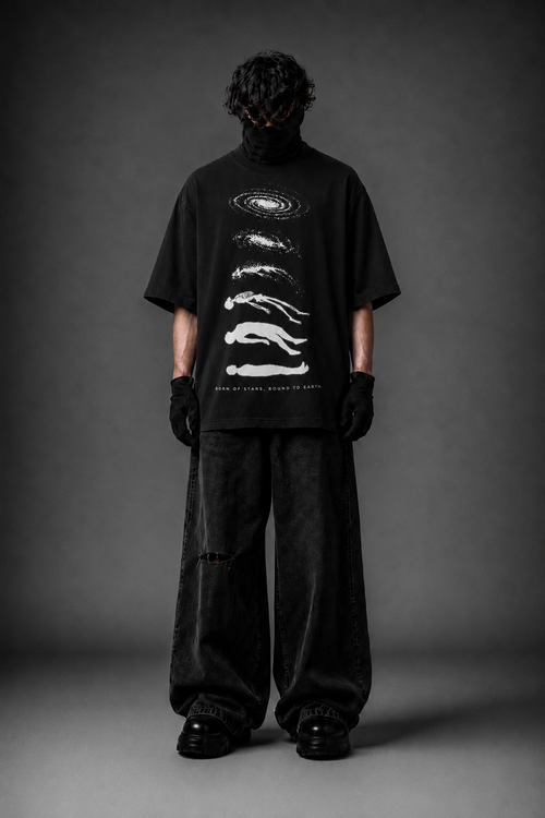 Born of Stars Oversized Graphic T-Shirt – styled view 1