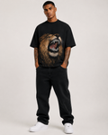 Diamond Roar Rhinestone Oversized T-Shirt – Black