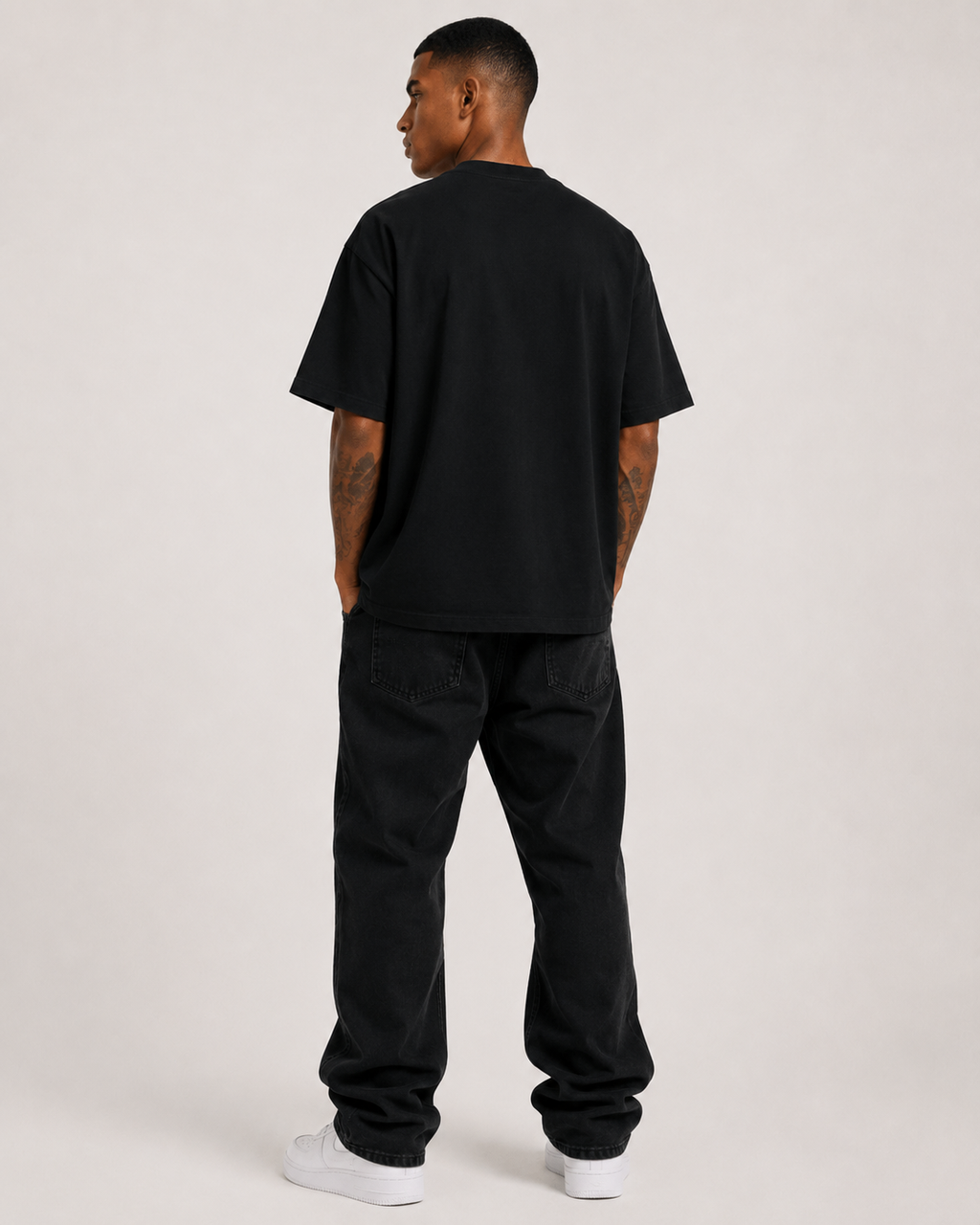 Diamond Roar Rhinestone Oversized T-Shirt – Black