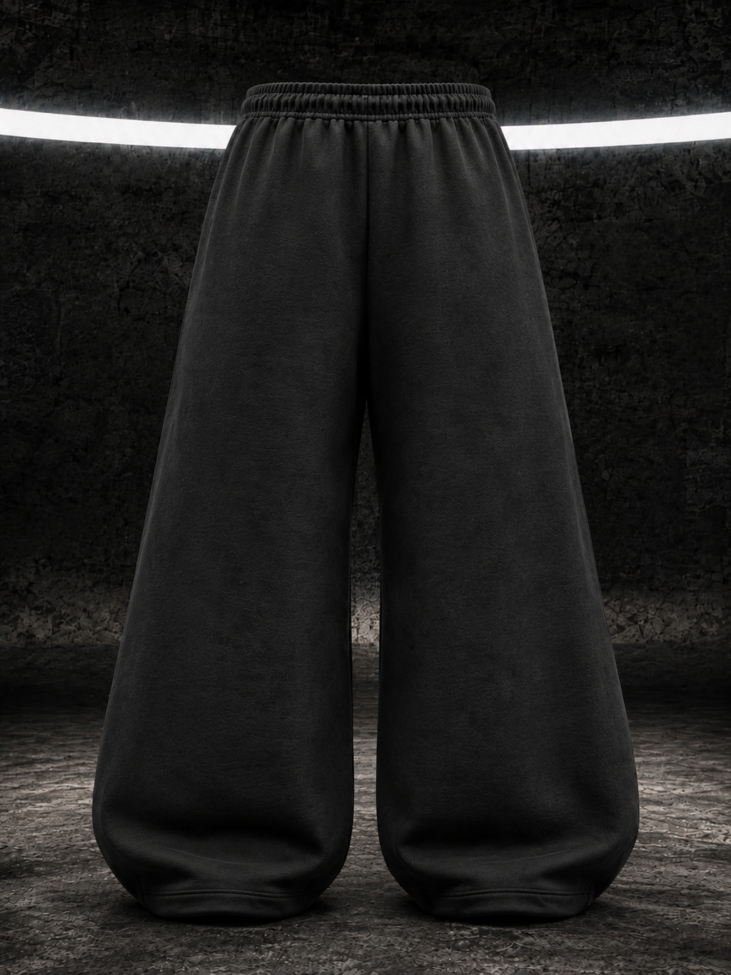 Chrome Thorn Wide-Leg Sweatpants – Black