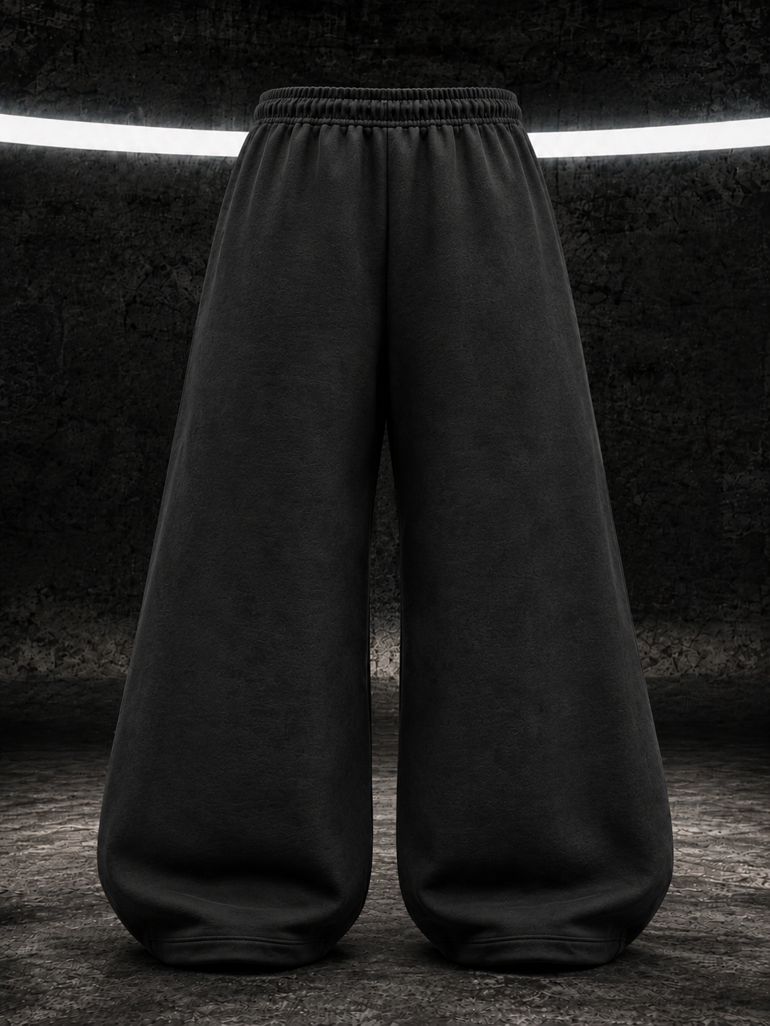 Chrome Thorn Wide-Leg Sweatpants – Black