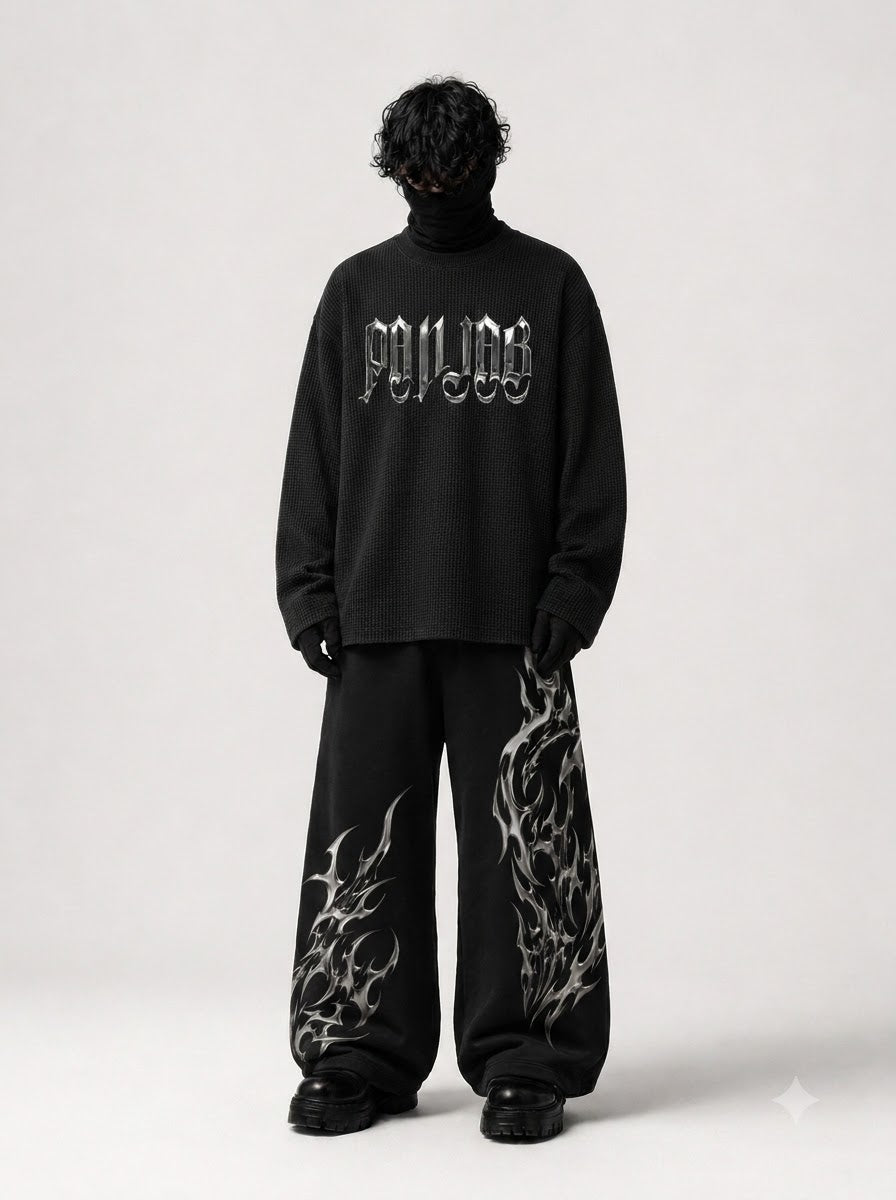 PUNJAB Waffle Knit Co-Ord Set – Oversized Tee & Wide Leg Pants | Wear Wildcard
