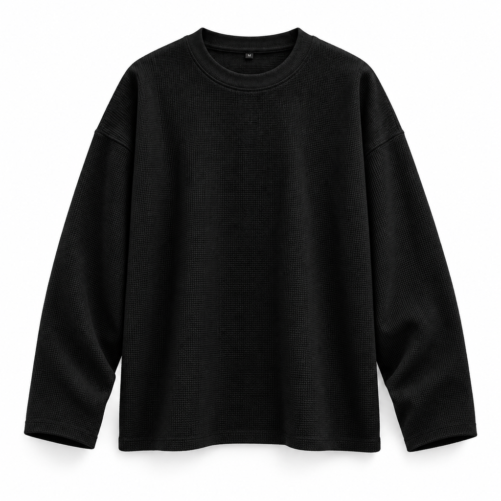 Essential 240 GSM Waffle Knit Boxy Full Sleeve T-Shirt