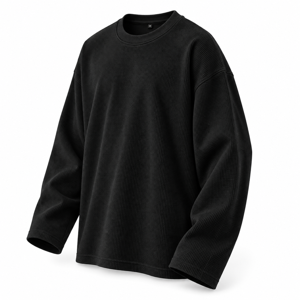 Essential 240 GSM Waffle Knit Boxy Full Sleeve T-Shirt