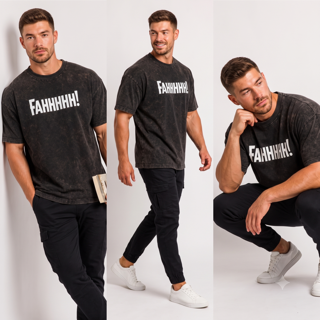 FAHHHHH! Glow in the Dark Graphic Oversized T-Shirt